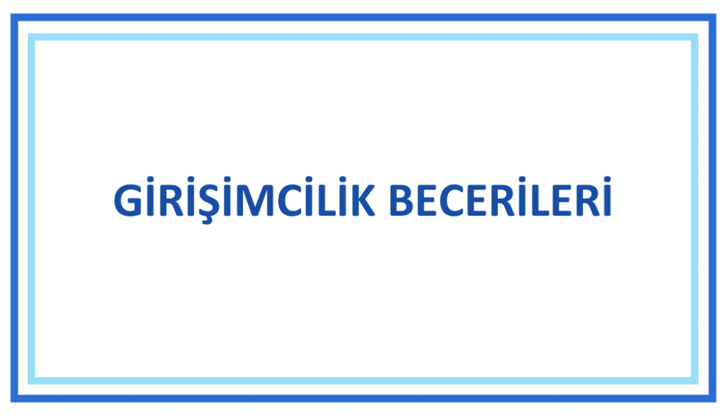 GİRİŞİMCİLİK BECERİLERİ