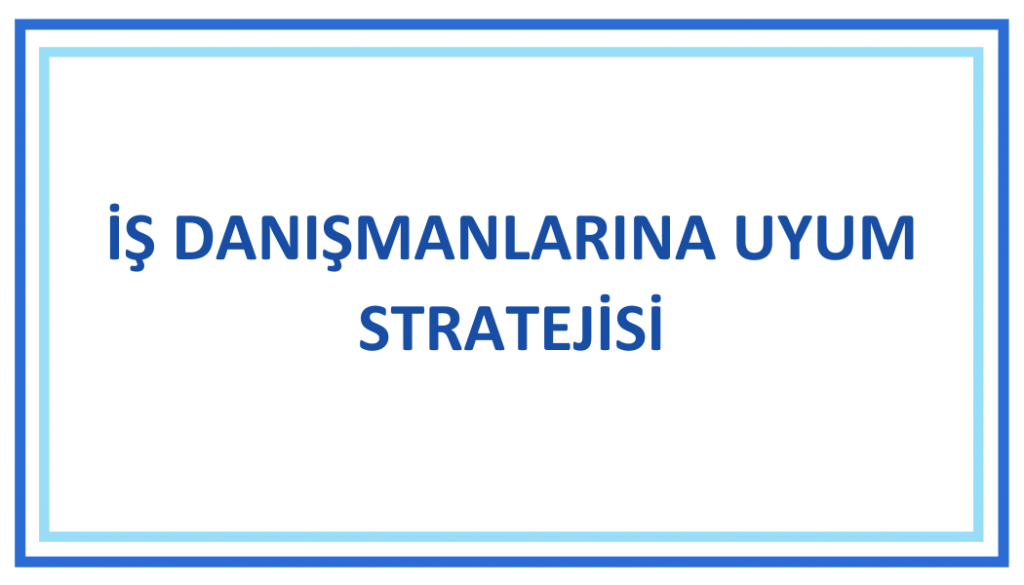 İŞ DANIŞMANLARINA UYUM STRATEJİSİ